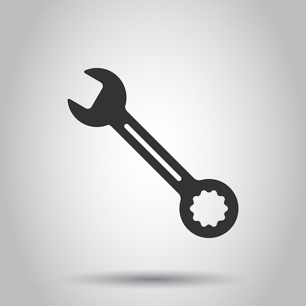 Vetor Ícone de chave em estilo plano ilustração vetorial de chave de chave em fundo branco isolado conceito de negócio de equipamentos de reparação