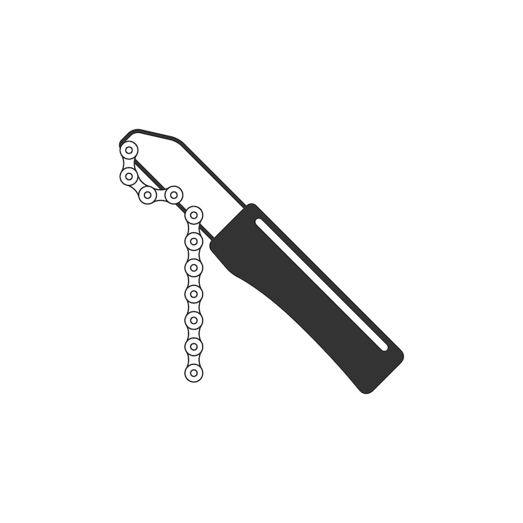 Vetor ícone de chicote de corrente em preto e branco