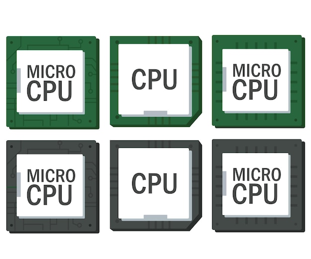 Vetor Ícone de chip de computador de tecnologia vetorial ilustração de um processador em estilo plano