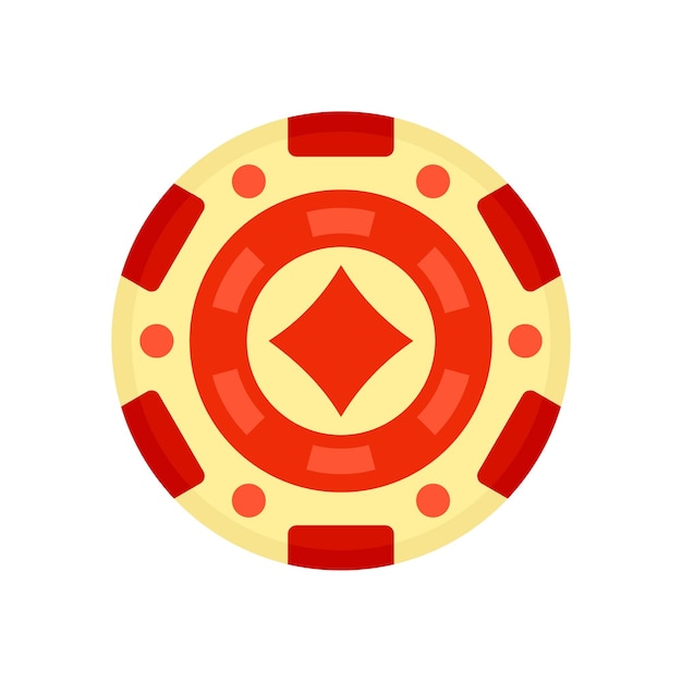 Ícone de chip vermelho do cassino ilustração plana do ícone vetorial de chip vermelha do cassino para design web