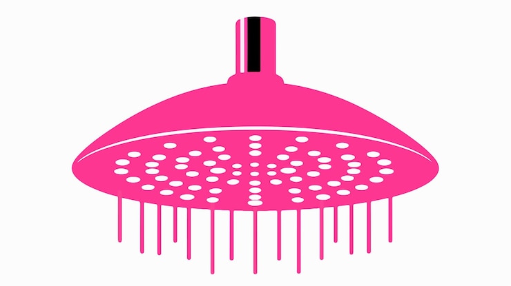 Vetor ícone de chuveiro de glifo rosa plano para projetos de design criativo
