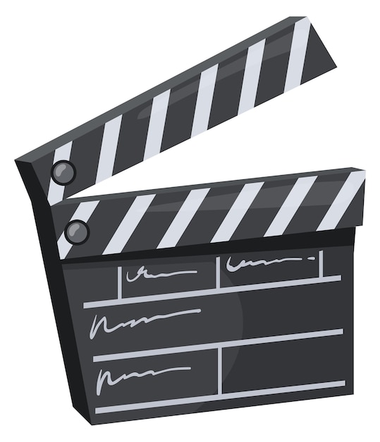 Vetor Ícone de claquete símbolo de produção de filme de desenho animado sinal de produção de filme