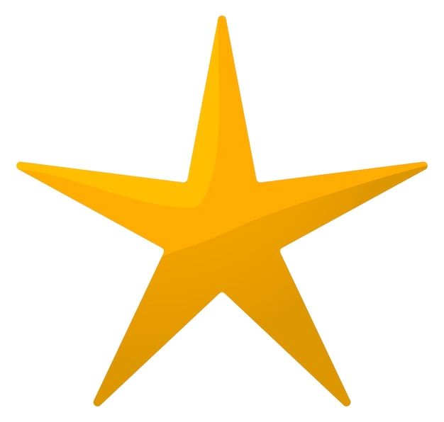 Vetor Ícone de classificação do elemento ui do aplicativo estrela amarela isolado no fundo branco