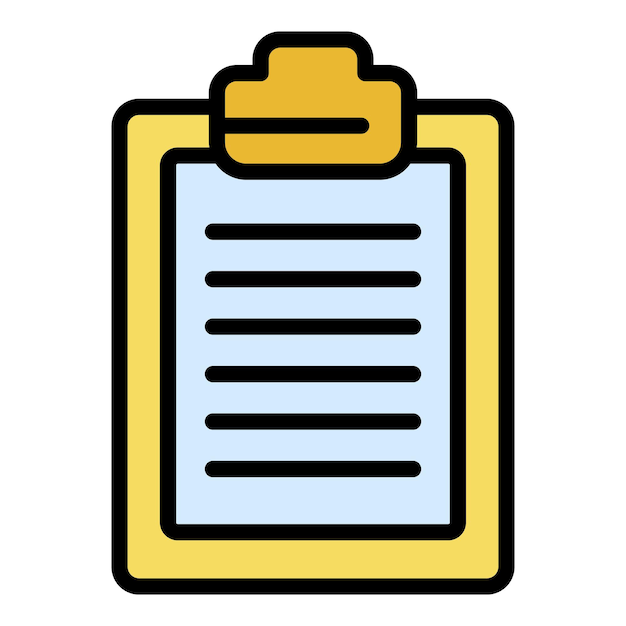 Ícone de clipboard de inventário Contorno de inventário de clipboard ícone vetorial cor plana isolada
