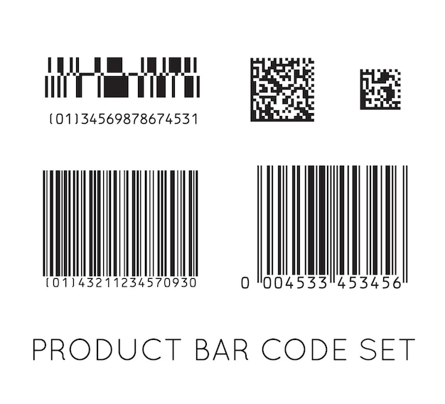 Ícone de código de barras conjunto de código de barras plano moderno pode ser usado como um modelo para o vetor de maquete de produtos