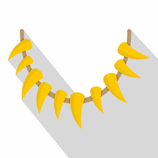 Vetor Ícone de colar de dente ilustração plana do ícone vetor de colar de dente para web