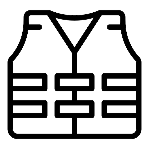 Ícone de colete salva-vidas representando equipamento de segurança para atividades aquáticas e situações de emergência
