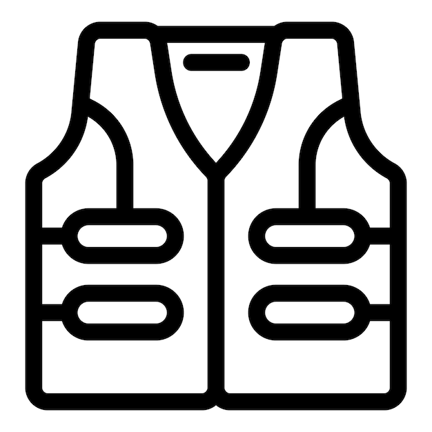 Ícone de colete salva-vidas representando equipamento de segurança para atividades aquáticas