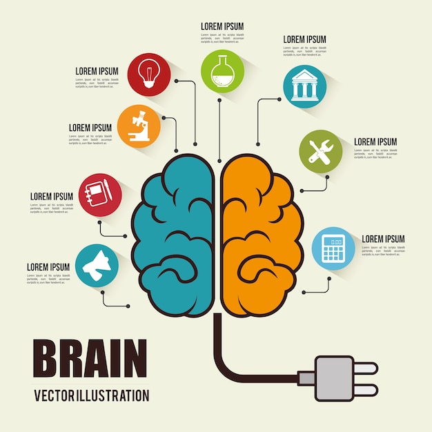 Ícone de conceito de invasão de cérebro