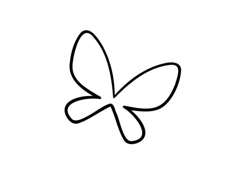 Vetor ícone de conceito de linha desenhada à mão de borboleta de linha simples
