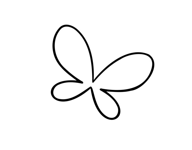 Vetor ícone de conceito de linha desenhada à mão de borboleta de linha simples