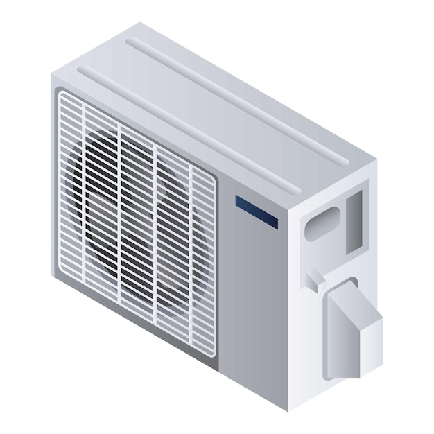 Vetor Ícone de condicionador de ventilador ao ar livre isométrico do ícone vetor de condicionador de ventilador ao ar livre para web design isolado em fundo branco