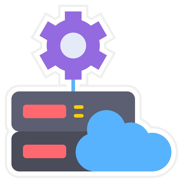 Vetor Ícone de configurações de nuvem