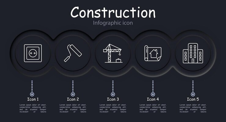 Vetor ícone de conjunto de construção chave de pá mão de parede tijolo martelo cruz bando de chaves parafuso de prego infográfico neomorfismo plano de construção pintura de rolo layout de apartamento conceito de construção