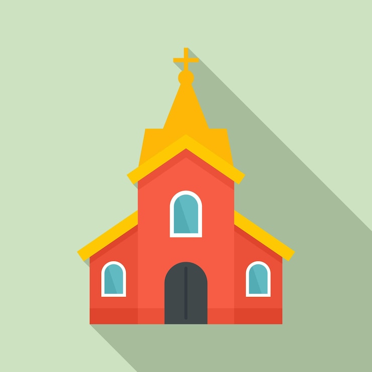 Vetor ícone de construção de igreja ilustração plana do ícone vetorial de construção de igreja para web design