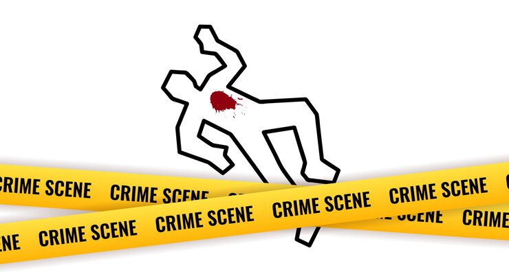 Vetor ícone de contorno da cena do crime de acidente de vítima e sinal de vítima de assassinato gráficos vetoriais um patt linear