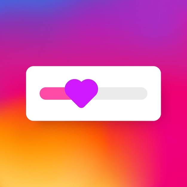 Ícone de controle deslizante de amor coração para mídias sociais sorriso de rolagem para aplicativos e sites vetor eps 10