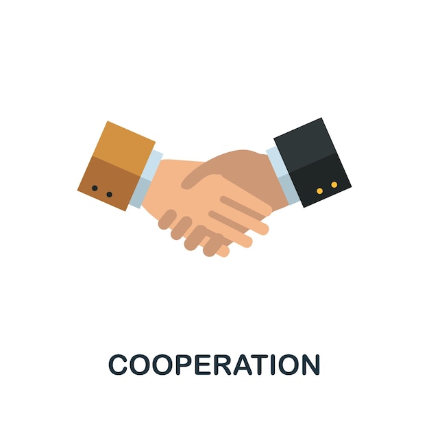 Ícone de cooperação elemento simples da coleção de recursos humanos ícone de cooperação criativa para infográficos de modelos de web design e muito mais