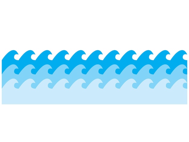 Ícone de cor azul da onda de água do oceano