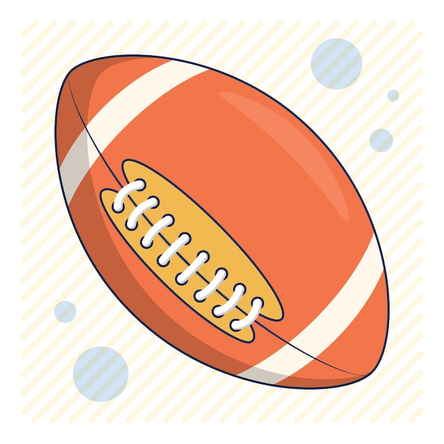 Ícone de cor bola esportiva para jogar futebol americano esportes de equipe estilo de vida ativo vector de desenho animado