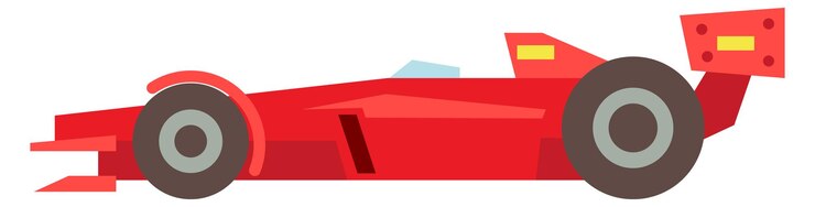 Vetor ícone de cor do carro de corrida vermelho isolado em fundo branco
