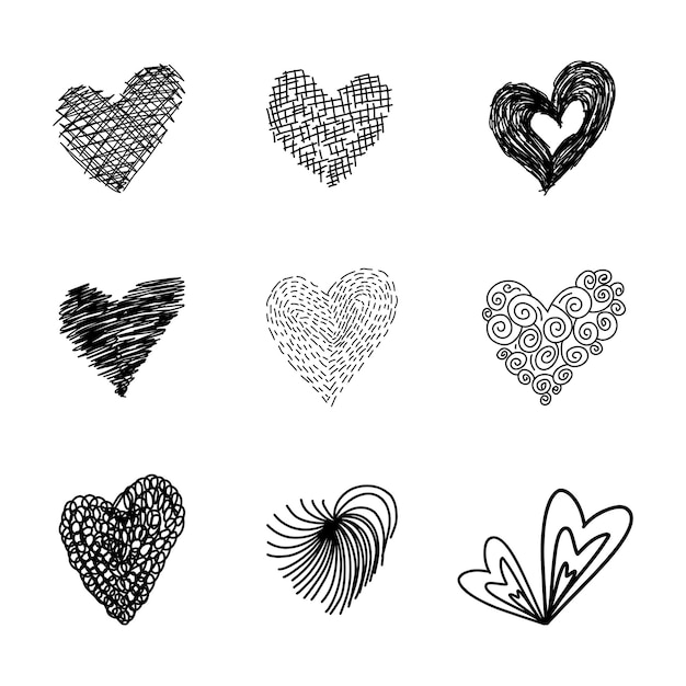 ícone de coração desenhado à mão ilustração design símbolo de amor