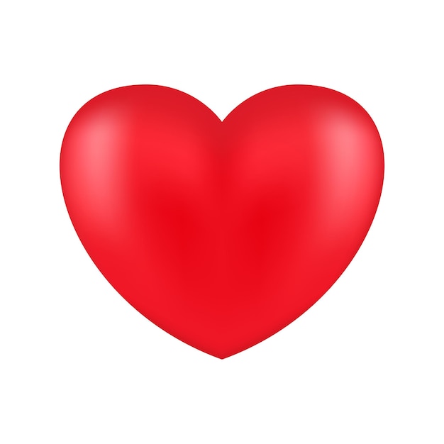 Vetor Ícone de coração vermelho realista d ilustração vetorial de forma de coração eps
