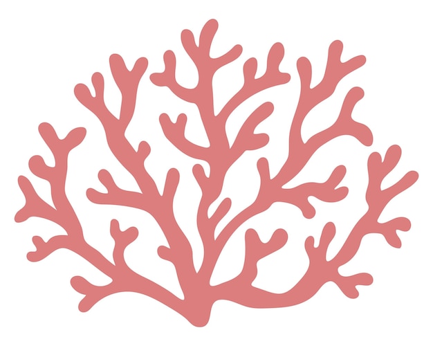 Vetor Ícone de coral rosa vetorial sob a ilustração do mar com carinhosas algas marinhas clipart de plantas oceânicas clip art subaquático ou marinho para crianças isoladas em fundo brancoxa