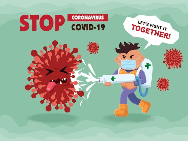 Ícone de coronavírus com sinal vermelho covid19 coronavirus bactérias surto de coronavírus