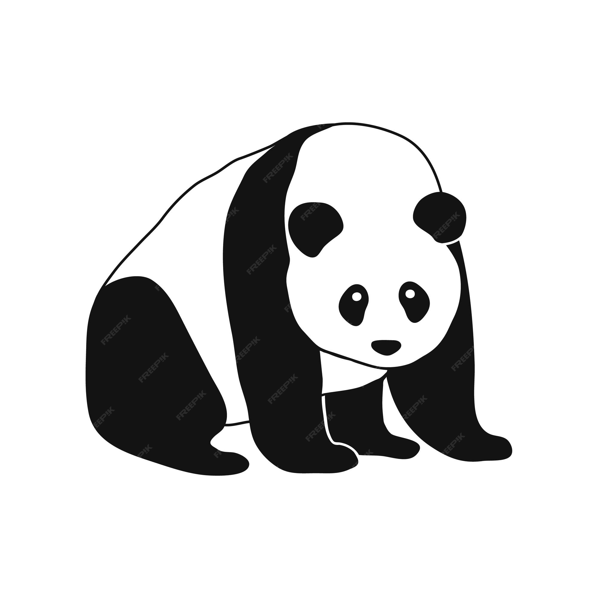 desenho de corpo inteiro estilizado de panda gigante. ícone de