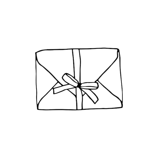 Vetor Ícone de correio, envelope fechado, símbolo de e-mail. carta de esboço. estilo de desenho animado do doodle desenhado de mão. ilustração de desenho vetorial. ícone de carta. envelope fechado