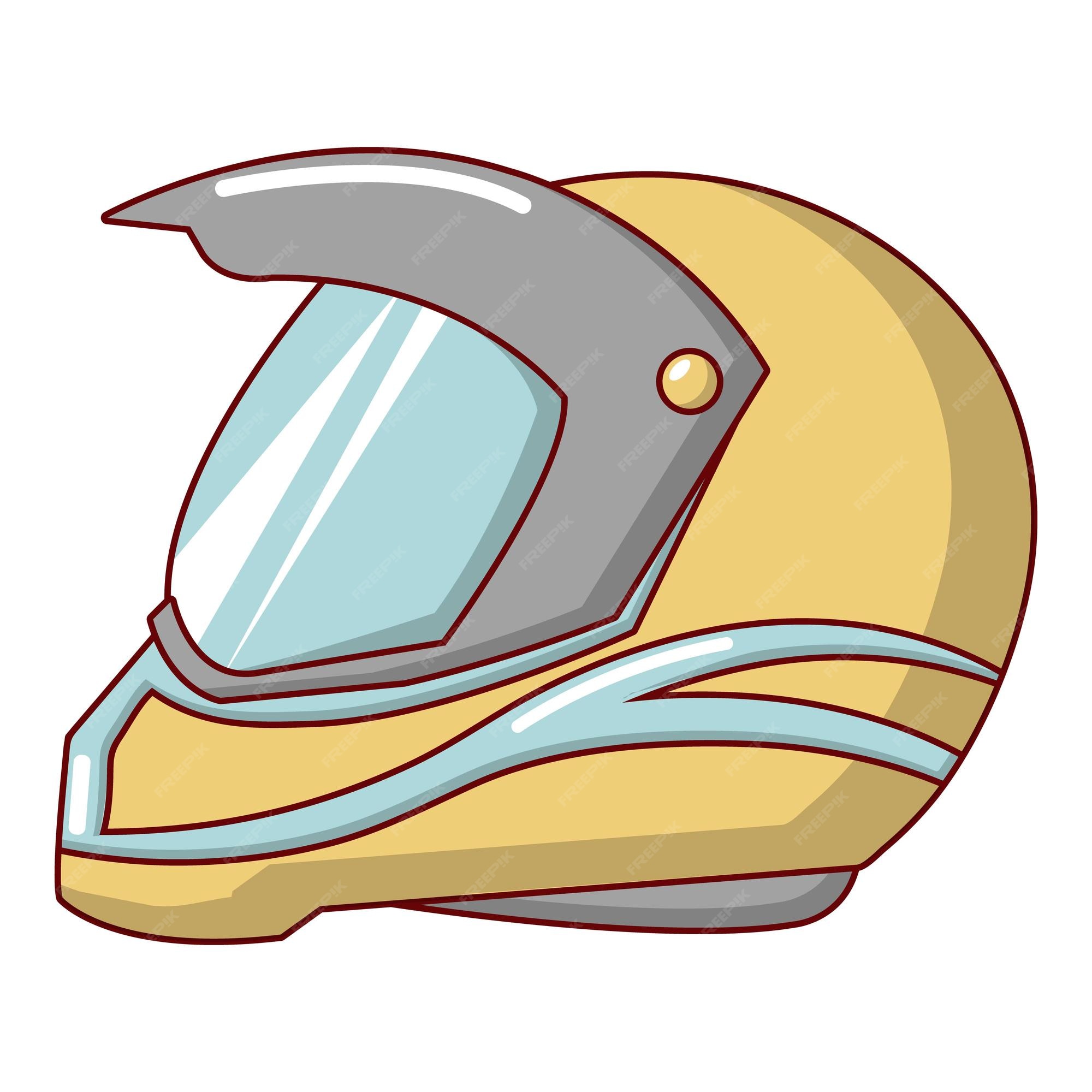 Desenho animado de corrida de motocicleta com capacete