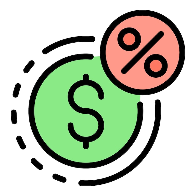 Vetor Ícone de crédito percentual de dólar