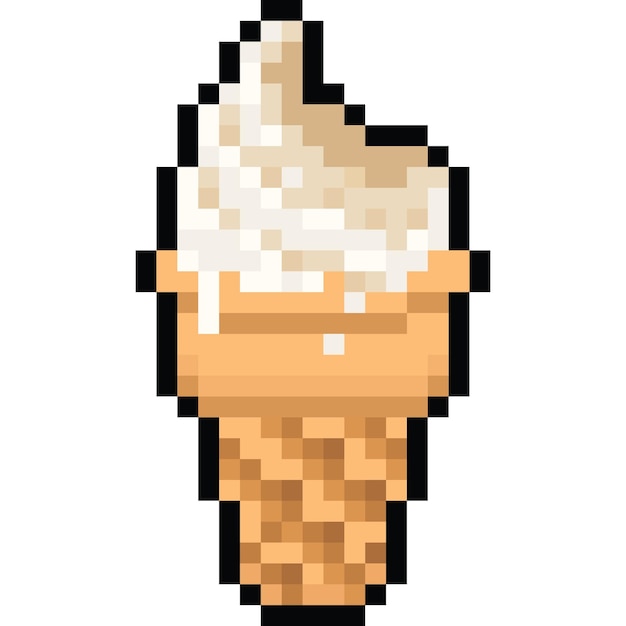 Vetor Ícone de creme suave de desenho animado de pixel art