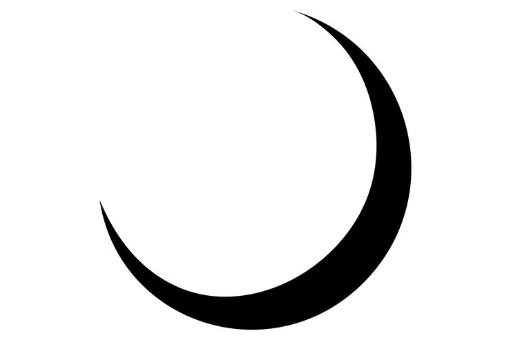Vetor ícone de crescente de lua ícone de lua ilustração vetorial da silhueta da lua