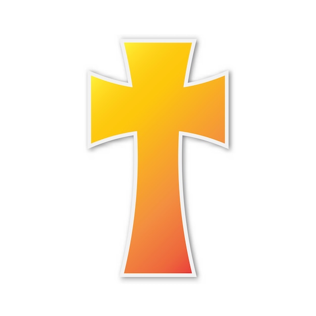 Ícone de cruz cristã vetor colorido