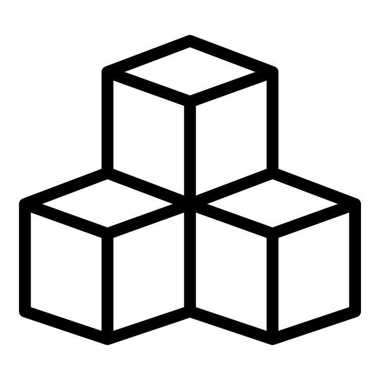 Vetor ícone de cubos de açúcar contorno ícone vetor de cubos de açúcar para web design isolado em fundo branco