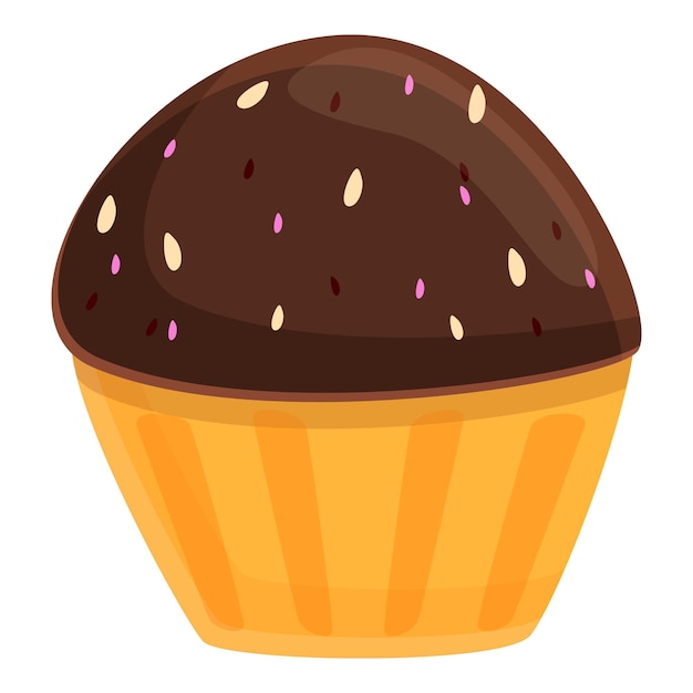 Vetor Ícone de cupcake de café da manhã desenho animado do ícone vetor de cupcake de café da manhã para web design isolado em fundo branco