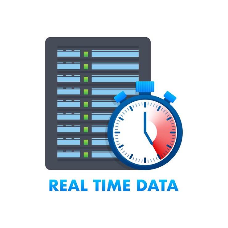 Vetor ícone de dados em tempo real coleção de banco de dados de big data ilustração em vetor