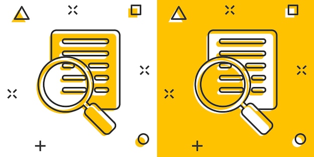 Ícone de declaração financeira em estilo cômico ilustração vetorial de desenho animado do resultado em fundo branco isolado efeito de salpicagem do relatório conceito de negócio