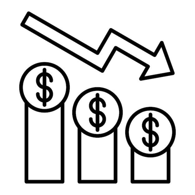 Vetor Ícone de depreciação