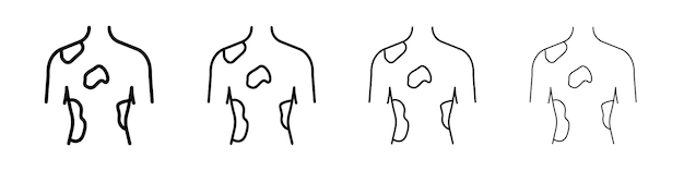 Ícone de dermatite de contacto logotipo linear isolado