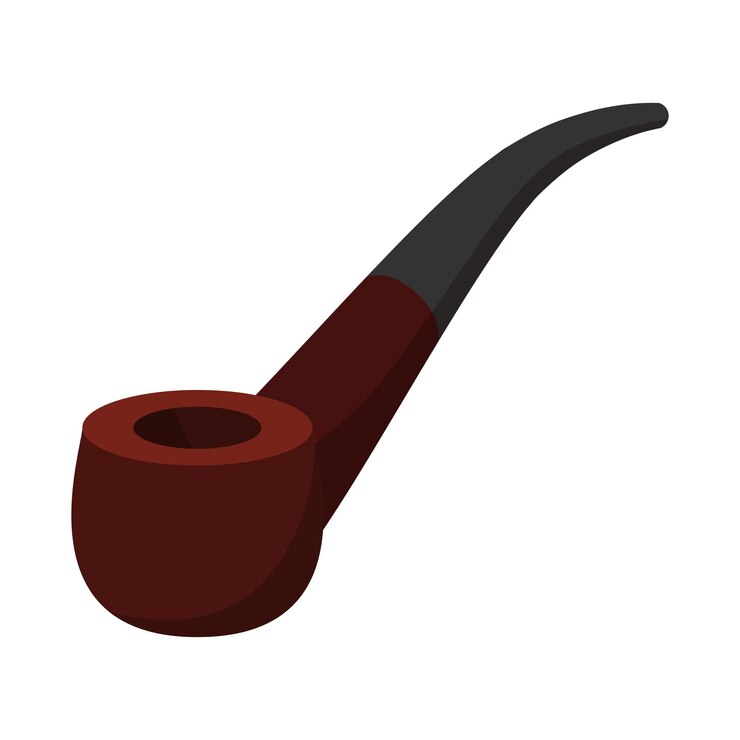 Vetor ícone de desenho animado de cachimbo vintage símbolo hipster em um fundo branco