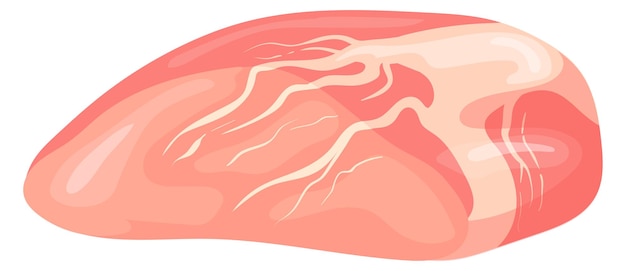 Vetor Ícone de desenho animado de carne de coração órgão de porco cru