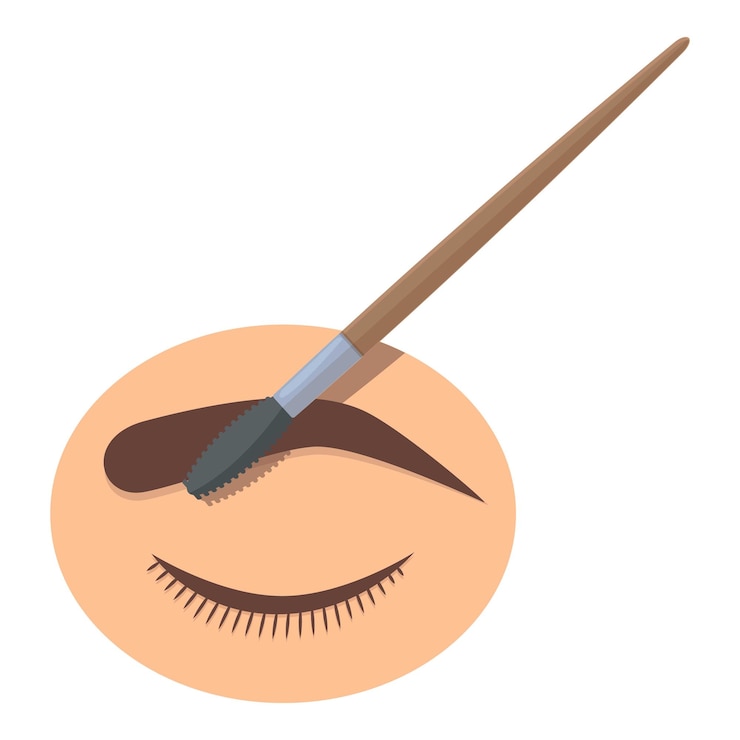 Vetor ícone de desenho animado de sobrancelha de beleza vetor correção de salão rosto mulher