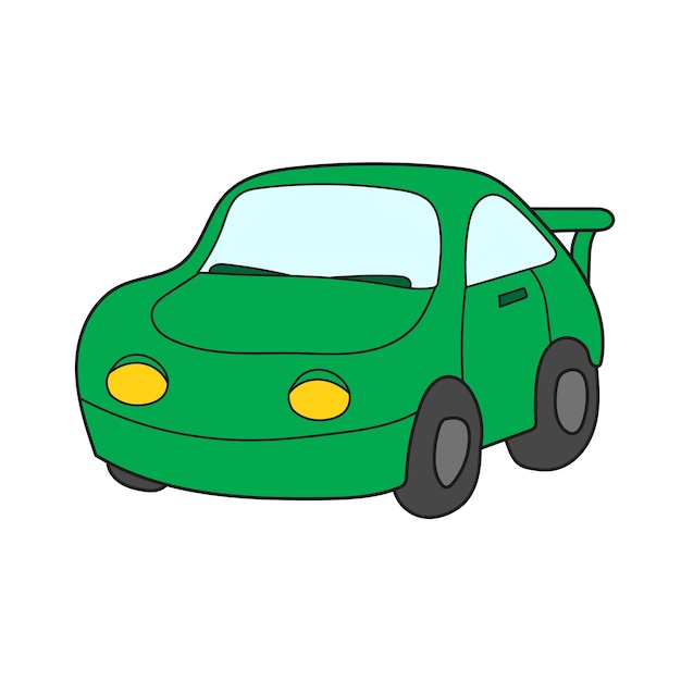 Vetor Ícone de desenho animado simples ilustração vetorial de carro verde isolado de um carro verde