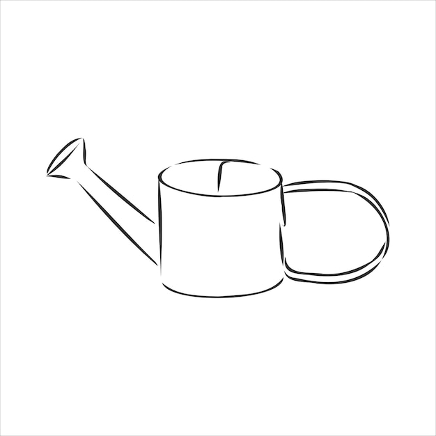 Ícone de desenho de vetor regador isolado no fundo. desenhado à mão