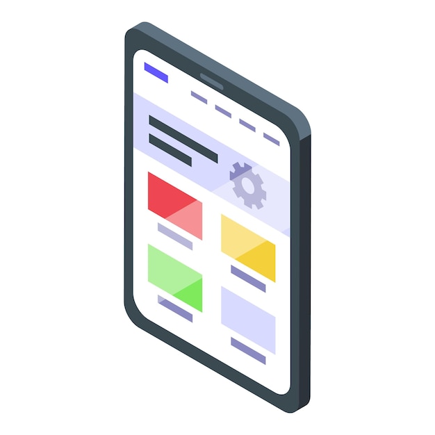 Ícone de desenvolvedor de tablet css vetor isométrico serviço de produto eletrônico