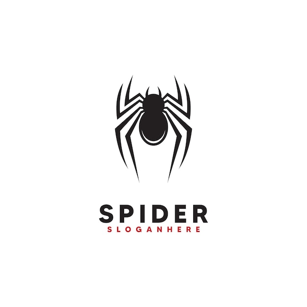 Vetor Ícone de design de ilustração vetorial de modelo de logotipo de aranha