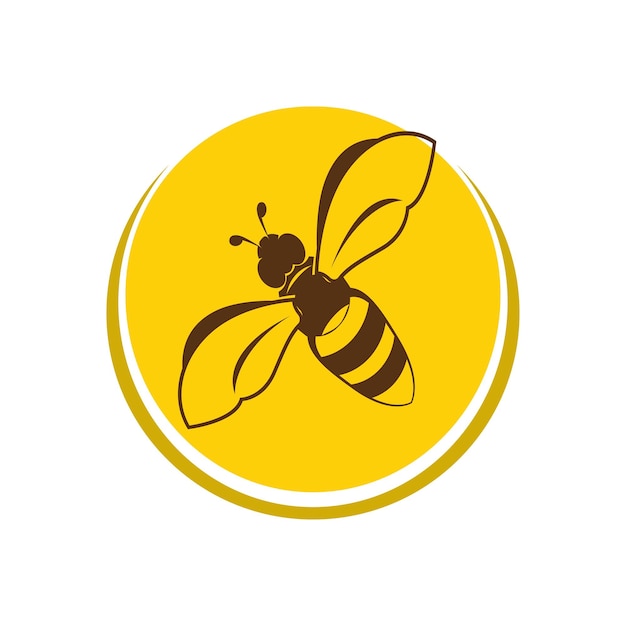 Ícone de design de ilustrações de logotipo de abelha